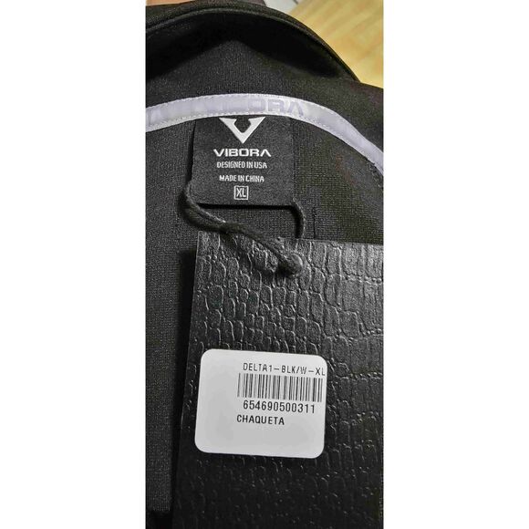 NEW Vibora Black Mens Full Zip Tracksuit Side Stripe Logo Design DELTA1 Model XL - Picture 5 of 6